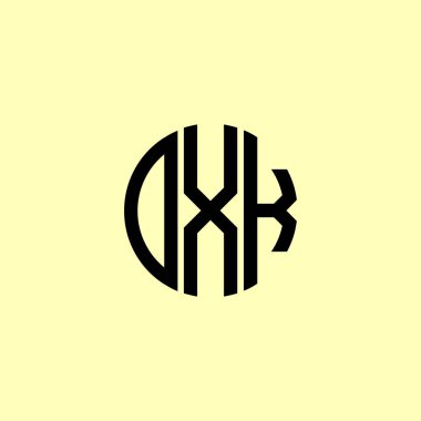 Yaratıcı Yuvarlak Harfler DXK Logosu. Bu başlangıç için hangi şirket veya markanın adı uygun olacaktır.