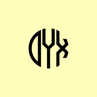 Yaratıcı Yuvarlak Harfler DYX logosu. Bu başlangıç için hangi şirket veya markanın adı uygun olacaktır.