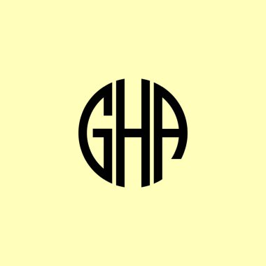 Creative Rounded Initial Letters GHA Logo. It will be suitable for which company or brand name start those initial. clipart