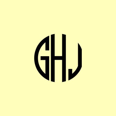Yaratıcı Yuvarlak Baş harfler GHJ logosu. Bu başlangıç için hangi şirket veya markanın adı uygun olacaktır.