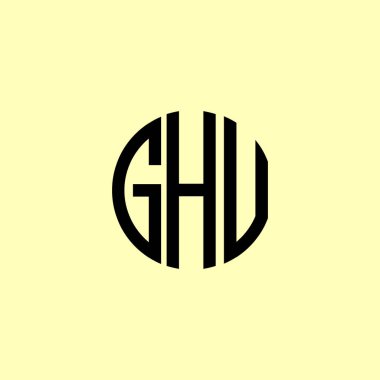 Yaratıcı Yuvarlak Baş harfler GHU Logosu. Bu başlangıç için hangi şirket veya markanın adı uygun olacaktır.
