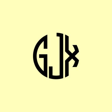 Creative Rounded Initial Letters GJX Logo. It will be suitable for which company or brand name start those initial. clipart