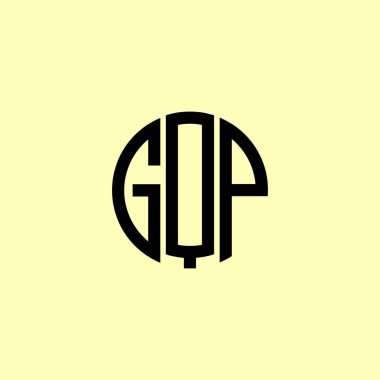 Creative Rounded Initial Letters GQP Logo. It will be suitable for which company or brand name start those initial. clipart