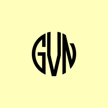 Creative Rounded Initial Letters GVN Logo. It will be suitable for which company or brand name start those initial. clipart