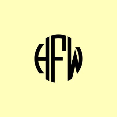 Creative Rounded Initial Letters HFW Logo. It will be suitable for which company or brand name start those initial. clipart