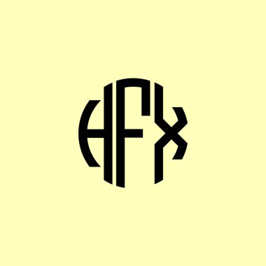 Yaratıcı Yuvarlak Harfler HFX logosu. Bu başlangıç için hangi şirket veya markanın adı uygun olacaktır.