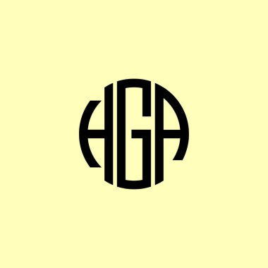 Creative Rounded Initial Letters HGA Logo. It will be suitable for which company or brand name start those initial. clipart