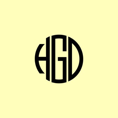 Creative Rounded Initial Letters HGD Logo. It will be suitable for which company or brand name start those initial. clipart