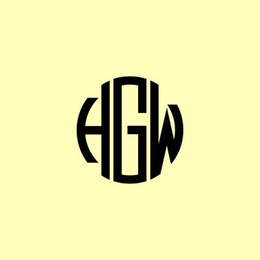 Creative Rounded Initial Letters HGW Logo. It will be suitable for which company or brand name start those initial. clipart