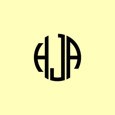 Yaratıcı Yuvarlak Harfler HJA logosu. Bu başlangıç için hangi şirket veya markanın adı uygun olacaktır.