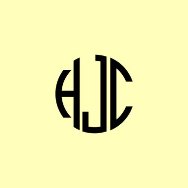Yaratıcı Yuvarlak Harfler HJC Logosu. Bu başlangıç için hangi şirket veya markanın adı uygun olacaktır.