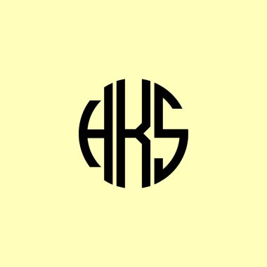Yaratıcı Yuvarlak Harfler HKS logosu. Bu başlangıç için hangi şirket veya markanın adı uygun olacaktır.