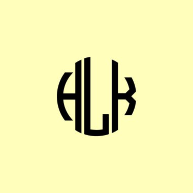 Yaratıcı Yuvarlak Harfler HLK Logosu. Bu başlangıç için hangi şirket veya markanın adı uygun olacaktır.