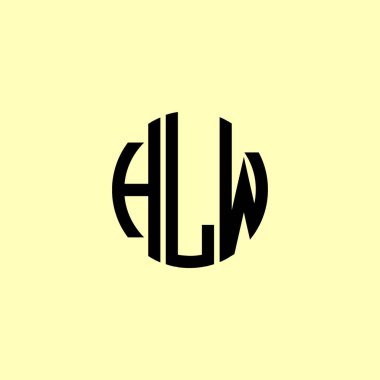 Yaratıcı Yuvarlak Harfler HLW logosu. Bu başlangıç için hangi şirket veya markanın adı uygun olacaktır.
