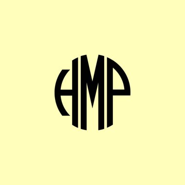 Yaratıcı Yuvarlak Harfler HMP logosu. Bu başlangıç için hangi şirket veya markanın adı uygun olacaktır.