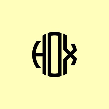 Yaratıcı Yuvarlak Harfler HOX logosu. Bu başlangıç için hangi şirket veya markanın adı uygun olacaktır.
