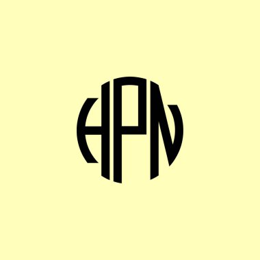Yaratıcı Yuvarlak Harfler HPN logosu. Bu başlangıçlara hangi şirket veya markanın başlaması uygun olacaktır. Bu başlangıçtaki şirket veya marka adı için uygun olacaktır..