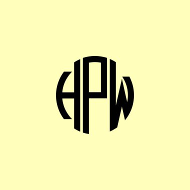 Yaratıcı Yuvarlak Harfler HPW logosu. Bu başlangıçlara hangi şirket veya markanın başlaması uygun olacaktır. Bu başlangıçtaki şirket veya marka adı için uygun olacaktır..