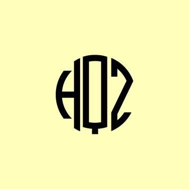 Creative Rounded Initial Letters HQZ Logo. It will be suitable for which company or brand name start those initial.It will be suitable for which company or brand name start those initial. clipart