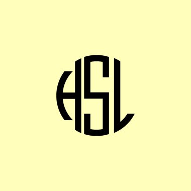 Creative Rounded Initial Letters HSL Logo. It will be suitable for which company or brand name start those initial.It will be suitable for which company or brand name start those initial. clipart