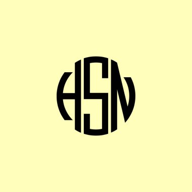 Yaratıcı Yuvarlak Harfler HSN logosu. Bu başlangıçlara hangi şirket veya markanın başlaması uygun olacaktır. Bu başlangıçtaki şirket veya marka adı için uygun olacaktır..