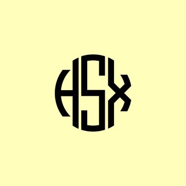 Yaratıcı Yuvarlak Harfler HSX logosu. Bu başlangıçlara hangi şirket veya markanın başlaması uygun olacaktır. Bu başlangıçtaki şirket veya marka adı için uygun olacaktır..