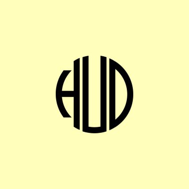 Yaratıcı Yuvarlak Harfler HUD logosu. Bu başlangıçlara hangi şirket veya markanın başlaması uygun olacaktır. Bu başlangıçtaki şirket veya marka adı için uygun olacaktır..