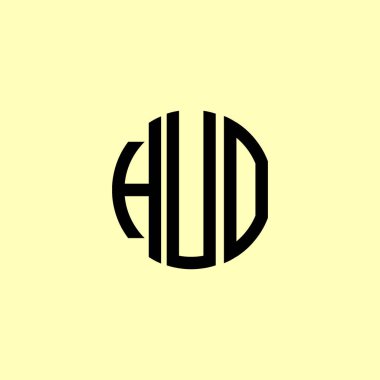 Yaratıcı Yuvarlak Harfler HUO logosu. Bu başlangıçlara hangi şirket veya markanın başlaması uygun olacaktır. Bu başlangıçtaki şirket veya marka adı için uygun olacaktır..