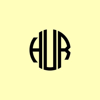 Yaratıcı Yuvarlak Harfler HUR logosu. Bu başlangıçlara hangi şirket veya markanın başlaması uygun olacaktır. Bu başlangıçtaki şirket veya marka adı için uygun olacaktır..