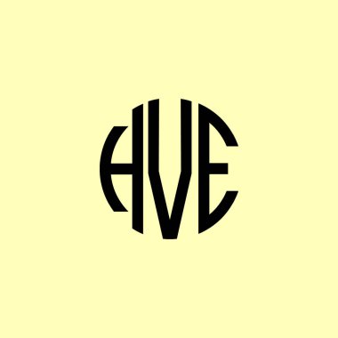 Yaratıcı Yuvarlak Harfler HVE logosu. Bu başlangıç için hangi şirket veya markanın adı uygun olacaktır.