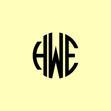 Creative Rounded Initial Letters HWE Logo. It will be suitable for which company or brand name start those initial. clipart