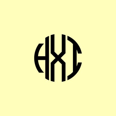 Yaratıcı Yuvarlak Harfler HXI logosu. Bu başlangıç için hangi şirket veya markanın adı uygun olacaktır.