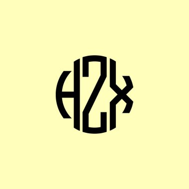 Creative Rounded Initial Letters HZX Logo. It will be suitable for which company or brand name start those initial. clipart