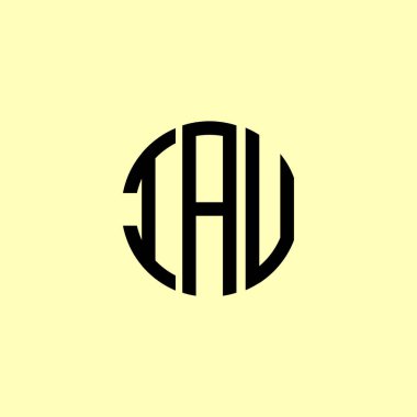 Creative Rounded Initial Letters IAU Logo. It will be suitable for which company or brand name start those initial. clipart