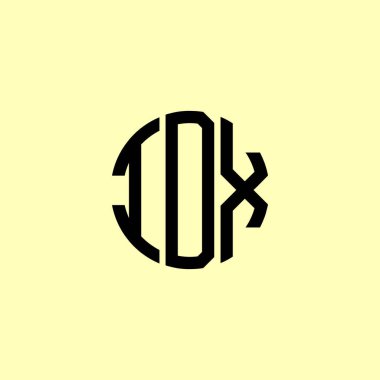 IDX yuvarlak logo tasarımı. Bu logo üç soyut harf tarafından tasarlanmıştır..