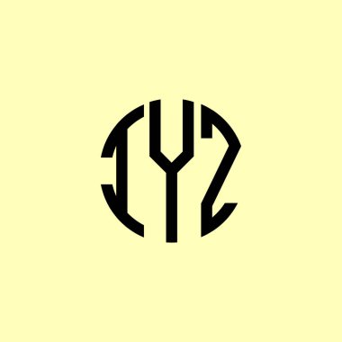 IYZ yuvarlak logo tasarımı. Bu logo üç soyut harf tarafından tasarlanmıştır..