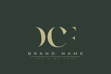 DCF abstract letter logo design. This logo is designed by three abstract letters. clipart