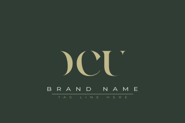 DCU abstract letter logo design. This logo is designed by three abstract letters. clipart