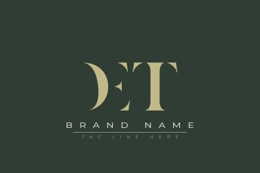 DET soyut harf logosu tasarımı. Bu logo üç soyut harf tarafından tasarlanmıştır..