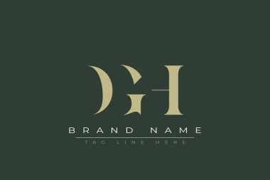 DGH abstract letter logo design. This logo is designed by three abstract letters. clipart