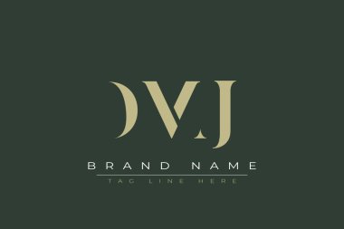 DMJ soyut harf logosu tasarımı. Bu logo üç soyut harf tarafından tasarlanmıştır..