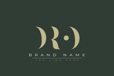 DRO abstract letter logo design. This logo is designed by three abstract letters. clipart