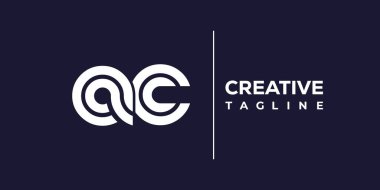AC soyut minimalist harfler logo monogramı. Bu minimalist bir logo, bu logo iki küçük harf ile tasarlanmış.