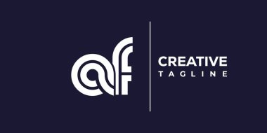 AF soyut minimalist harfler logo monogramı. Bu minimalist bir logo, bu logo iki küçük harf ile tasarlanmış.