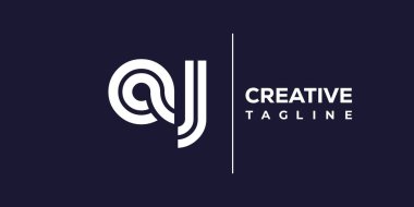 AJ soyut minimalist harfler logo monogramı. Bu minimalist bir logo, bu logo iki küçük harf ile tasarlanmış.
