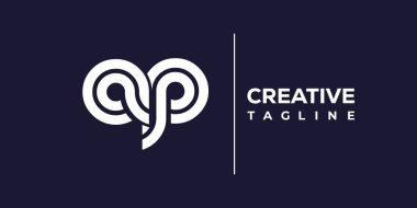 AP soyut minimalist harfler logo monogramı. Bu minimalist bir logo, bu logo iki küçük harf ile tasarlanmış.
