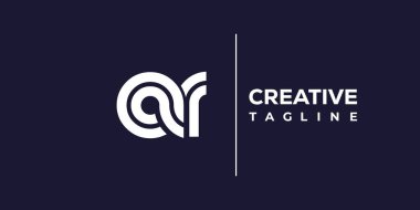 AR soyut minimalist harfler logo monogramı. Bu minimalist bir logo, bu logo iki küçük harf ile tasarlanmış.