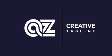 AZ soyut minimalist harfler logo monogramı. Bu minimalist bir logo, bu logo iki küçük harf ile tasarlanmış.