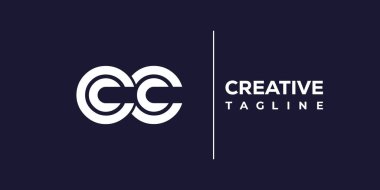 CC soyut minimalist harfler logo monogramı. Bu minimalist bir logo, bu logo iki küçük harf ile tasarlanmış.