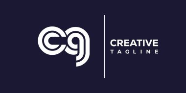 CG soyut minimalist harfler logo monogramı. Bu minimalist bir logo, bu logo iki küçük harf ile tasarlanmış.